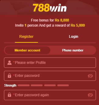 Register on 788 win